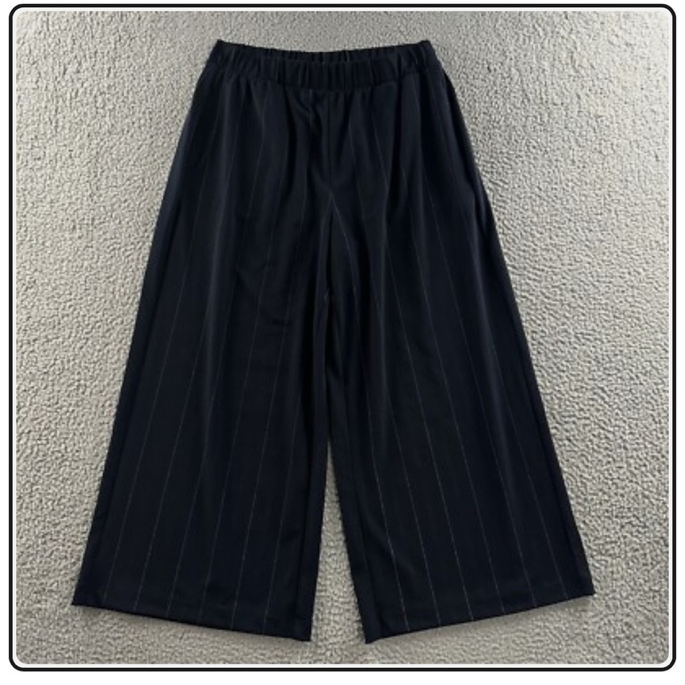 Banana Republic Womens Pants Blue XS High Rise Crop Striped Polyester Blend